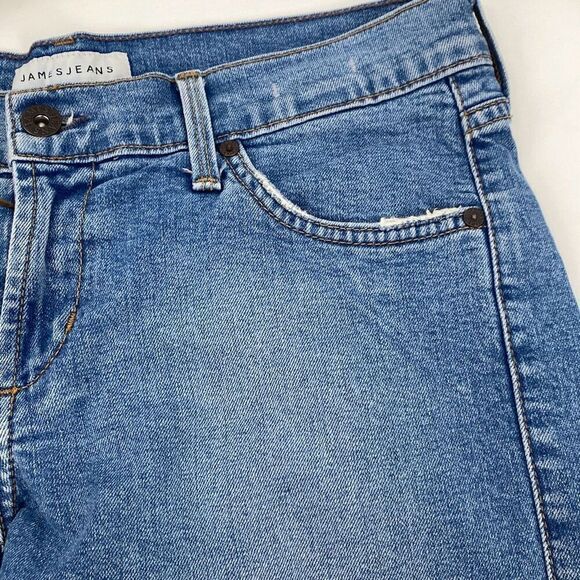 James Jeans Shorty High Rise Denim Cut Off Jean Shorts Raw Hem 3" Size 26 - Picture 6 of 14